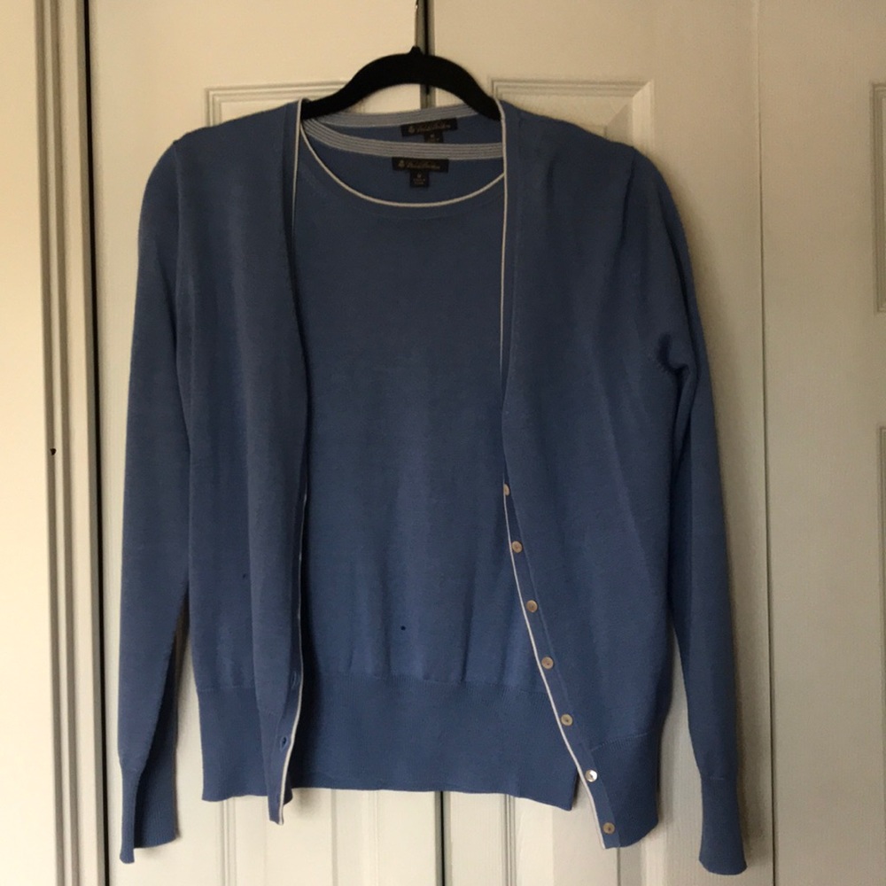 Brooks Brothers cornflower blue sweater set